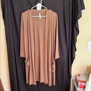 #30 Zenana Outfitters Brown Open Front Cardigan